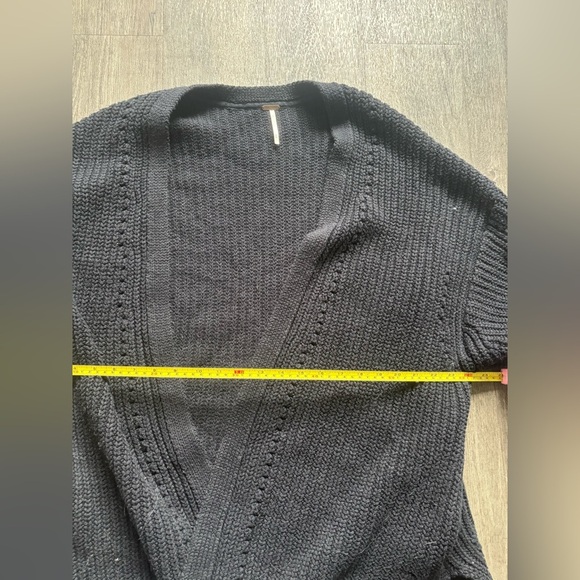 Free People Black Ribbed Knit Cardigan Sweater - Picture 5 of 7